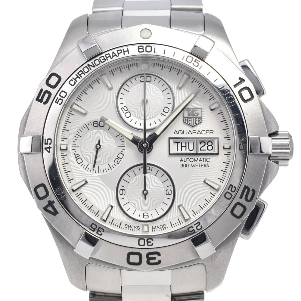 TAG HEUER Aqua racer CAF2011 Chronograph day date Silver Dial Automatic Men's
 Watch L#148205