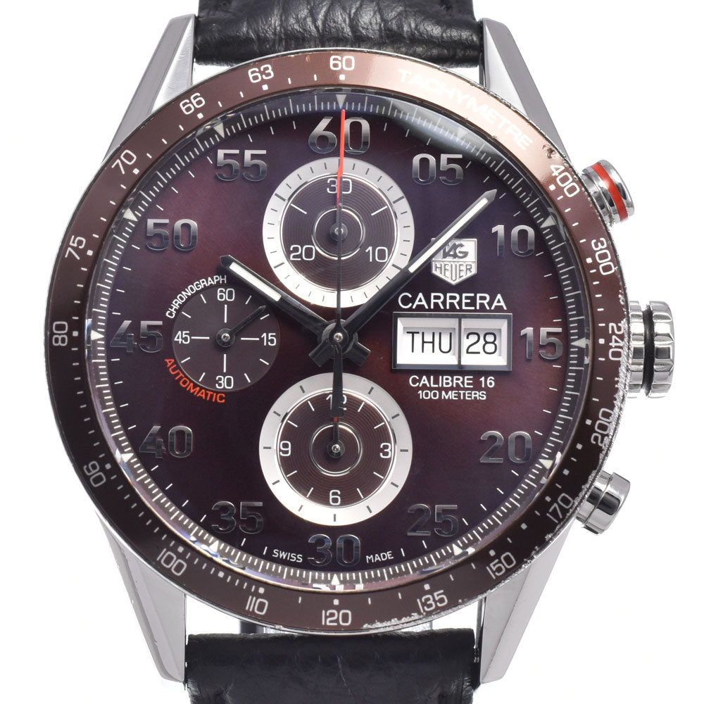 with paper TAG HEUER Carrera CV2A12.FC6236 Day-Date Chronograph see-through back Brown Dial Automatic Men's
 Watch L#148217