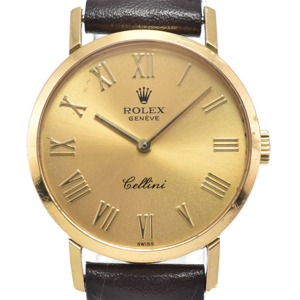 ROLEX Cherini 4109 K18YG/Leather Cal.1601 gold Dial Hand Winding Ladies
 Watch L#148219