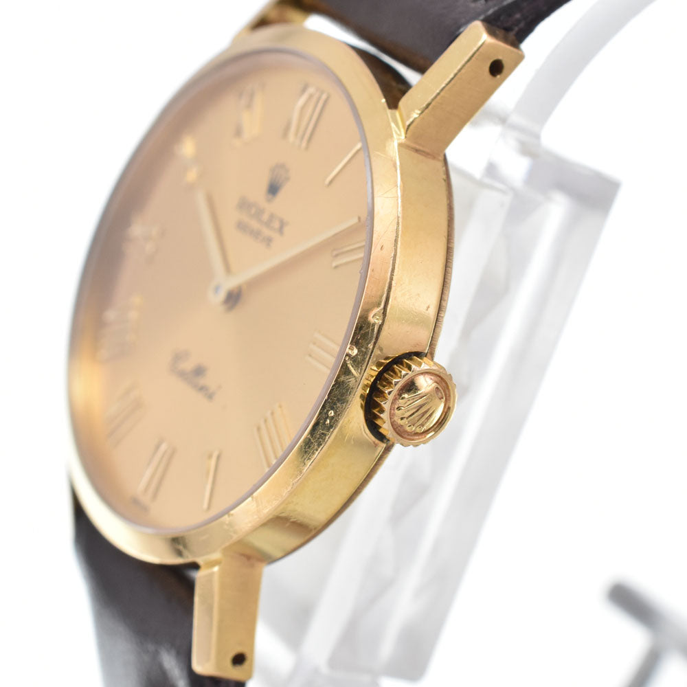 ROLEX Cherini 4109 K18YG/Leather Cal.1601 gold Dial Hand Winding Ladies
 Watch L#148219