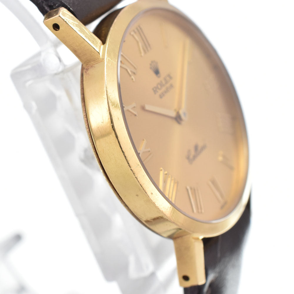 ROLEX Cherini 4109 K18YG/Leather Cal.1601 gold Dial Hand Winding Ladies
 Watch L#148219