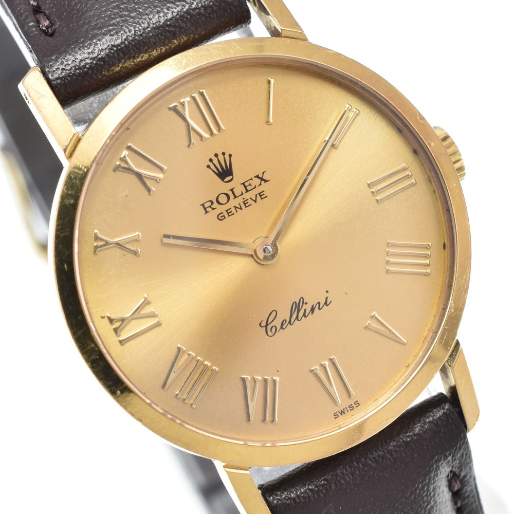 ROLEX Cherini 4109 K18YG/Leather Cal.1601 gold Dial Hand Winding Ladies
 Watch L#148219