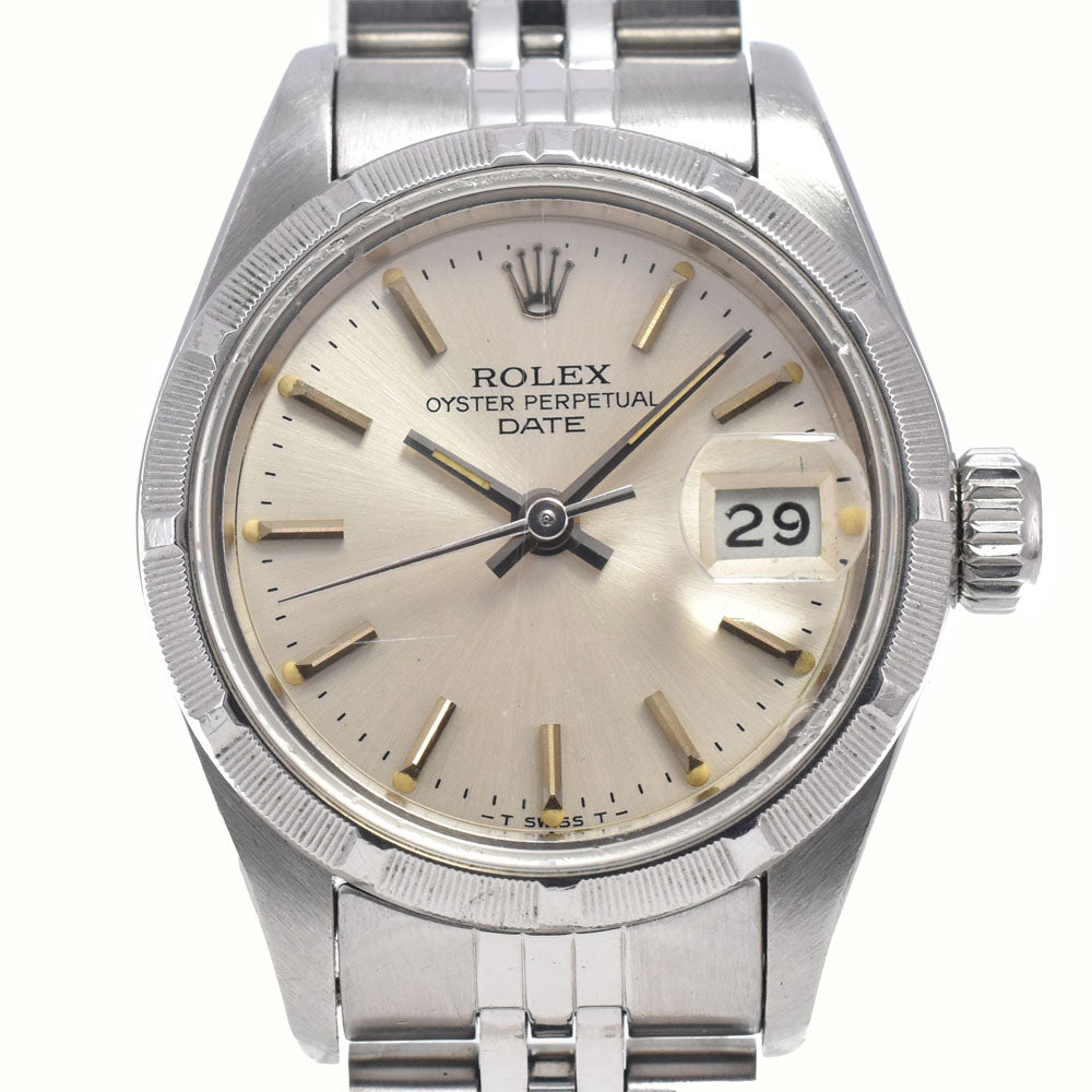 ROLEX Oyster perpetual date 69190 vintage Cal.2135 Silver Dial Automatic Ladies
 Watch L#148222