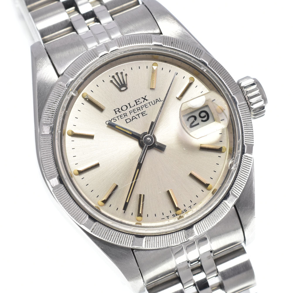 ROLEX Oyster perpetual date 69190 vintage Cal.2135 Silver Dial Automatic Ladies
 Watch L#148222