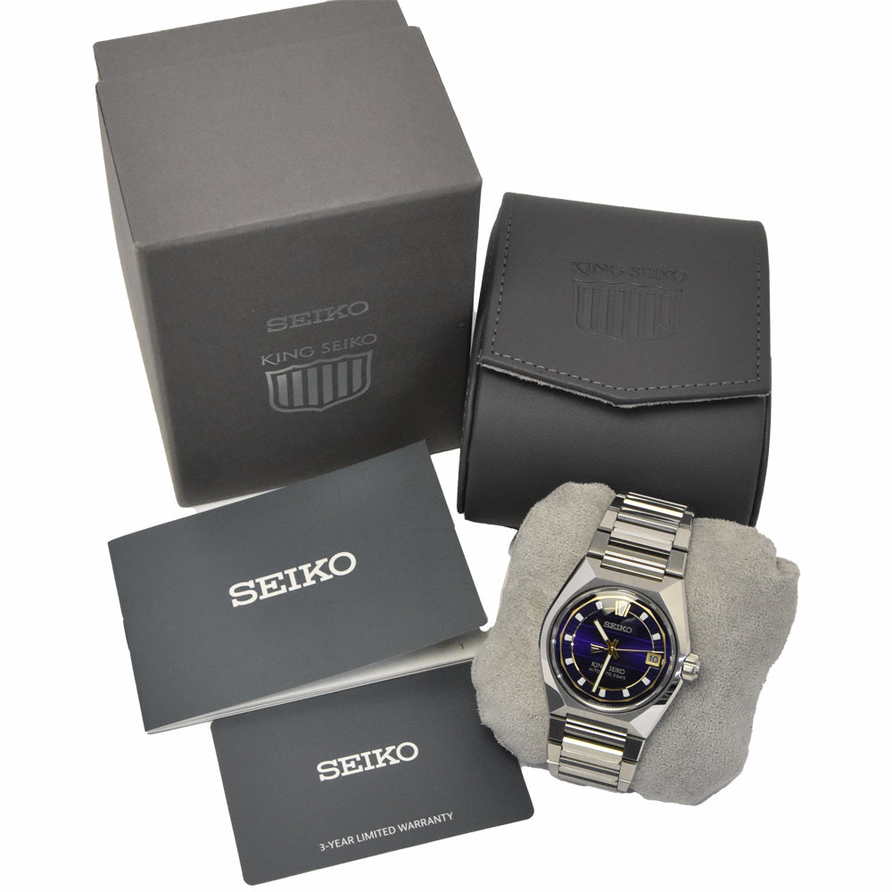 with paper SEIKO King Seiko VANAC SDKV001/8L45-00B0 Date purple Dial Automatic Men's
 Watch K#148225