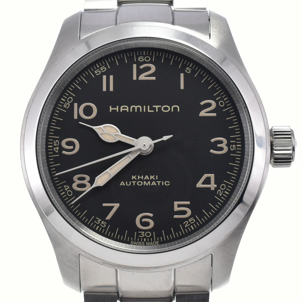 with paper HAMILTON Khaki field H70405130 black Dial Automatic Men's
 Watch M#148228