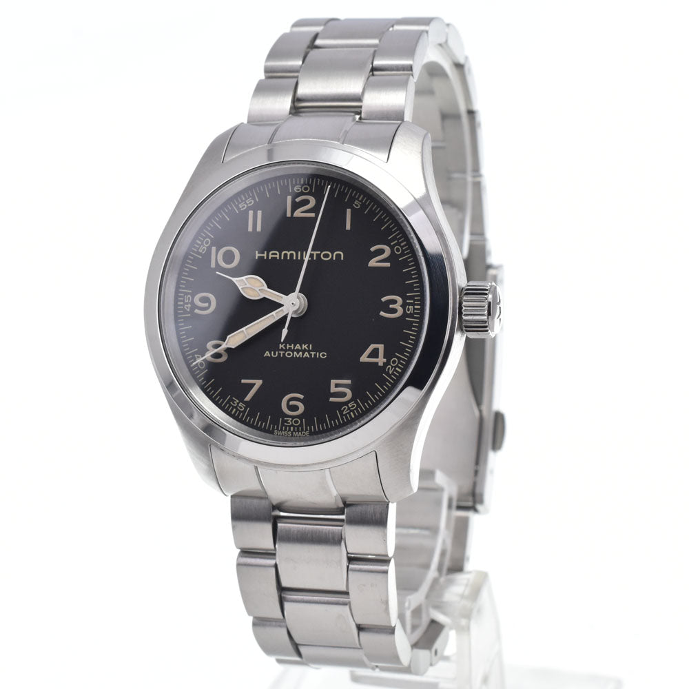 with paper HAMILTON Khaki field H70405130 black Dial Automatic Men's
 Watch M#148228