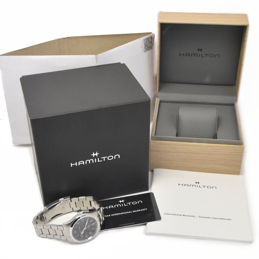 with paper HAMILTON Khaki field H70405130 black Dial Automatic Men's
 Watch M#148228