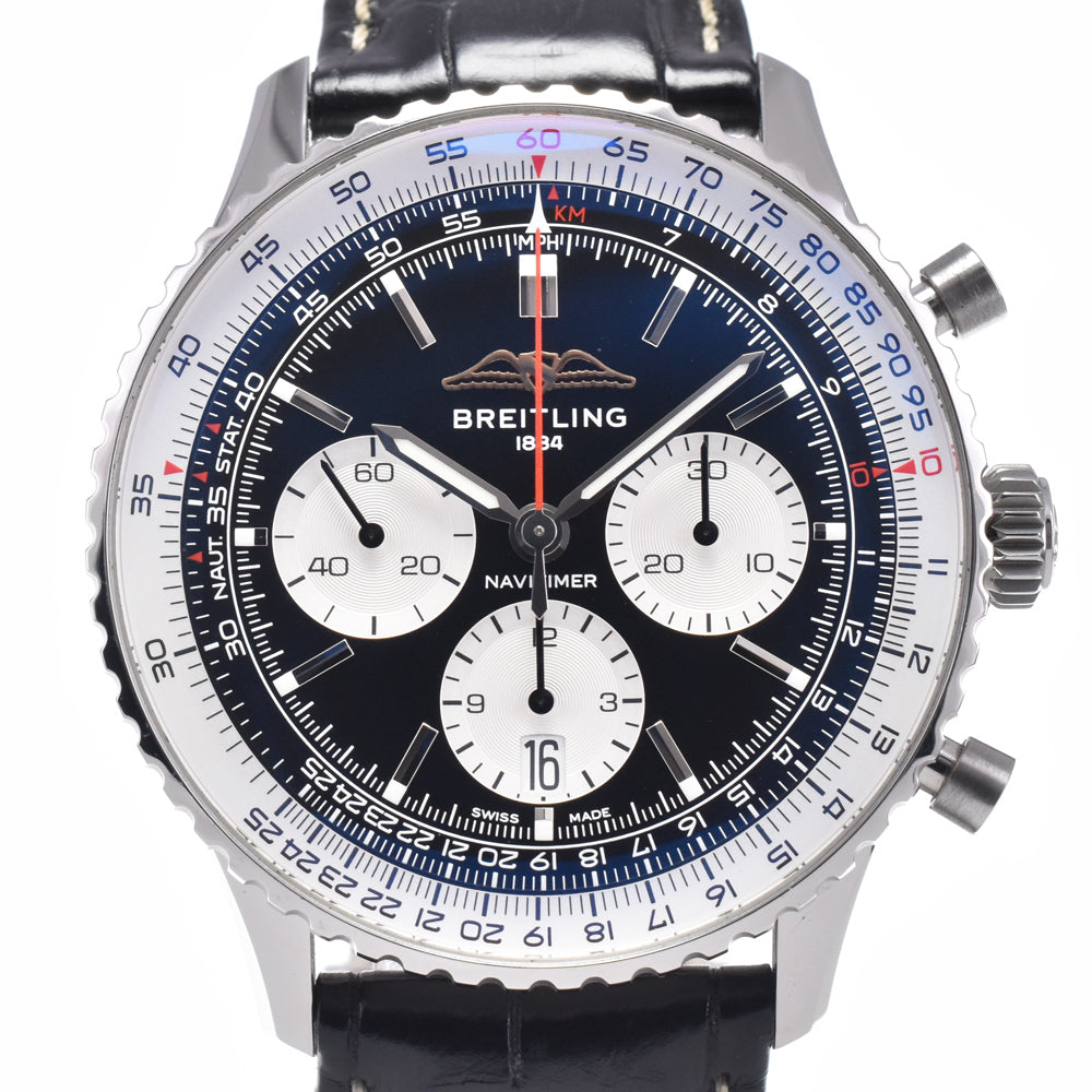 with paper BREITLING Navi timer AB0138 Chronograph Black White Dial Automatic Men's
 Watch N#148229