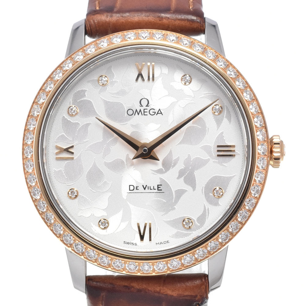 OMEGA De Ville Prestige Butterfly 424.10.27.60.52.001 8P diamond Silver Dial Quartz Ladies
 Watch L#148230