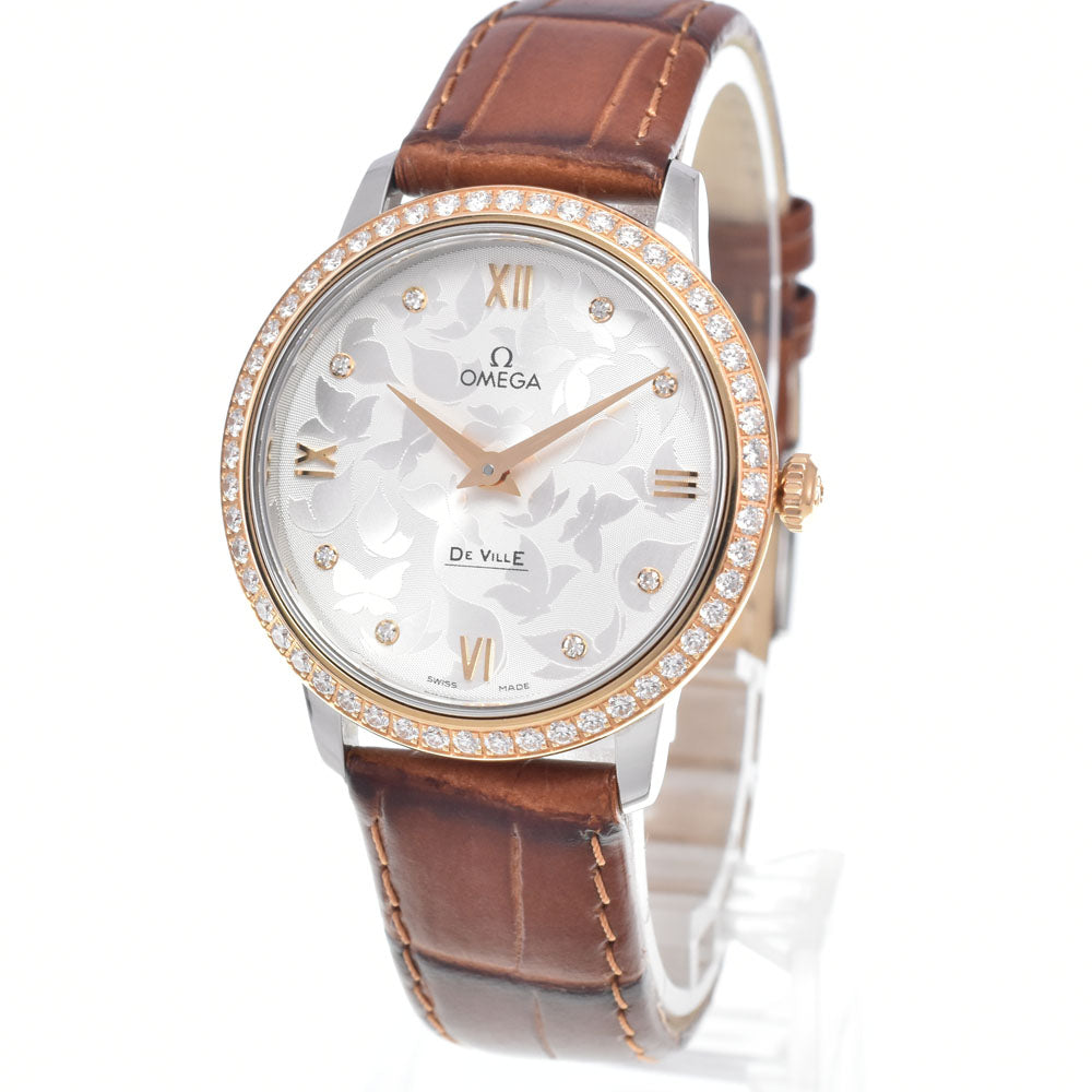 OMEGA De Ville Prestige Butterfly 424.10.27.60.52.001 8P diamond Silver Dial Quartz Ladies
 Watch L#148230