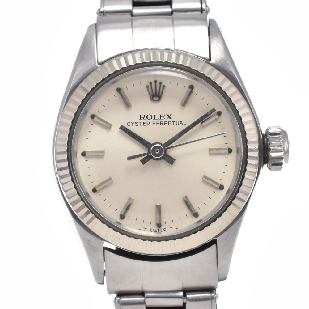 ROLEX Oyster perpetual 6619 vintage Cal.1160 Silver Dial Automatic Ladies
 Watch L#148241