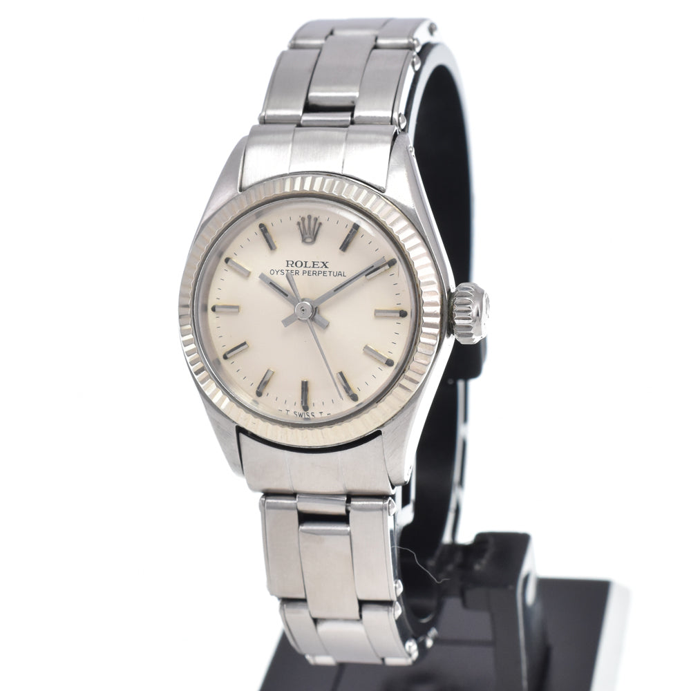 ROLEX Oyster perpetual 6619 vintage Cal.1160 Silver Dial Automatic Ladies
 Watch L#148241