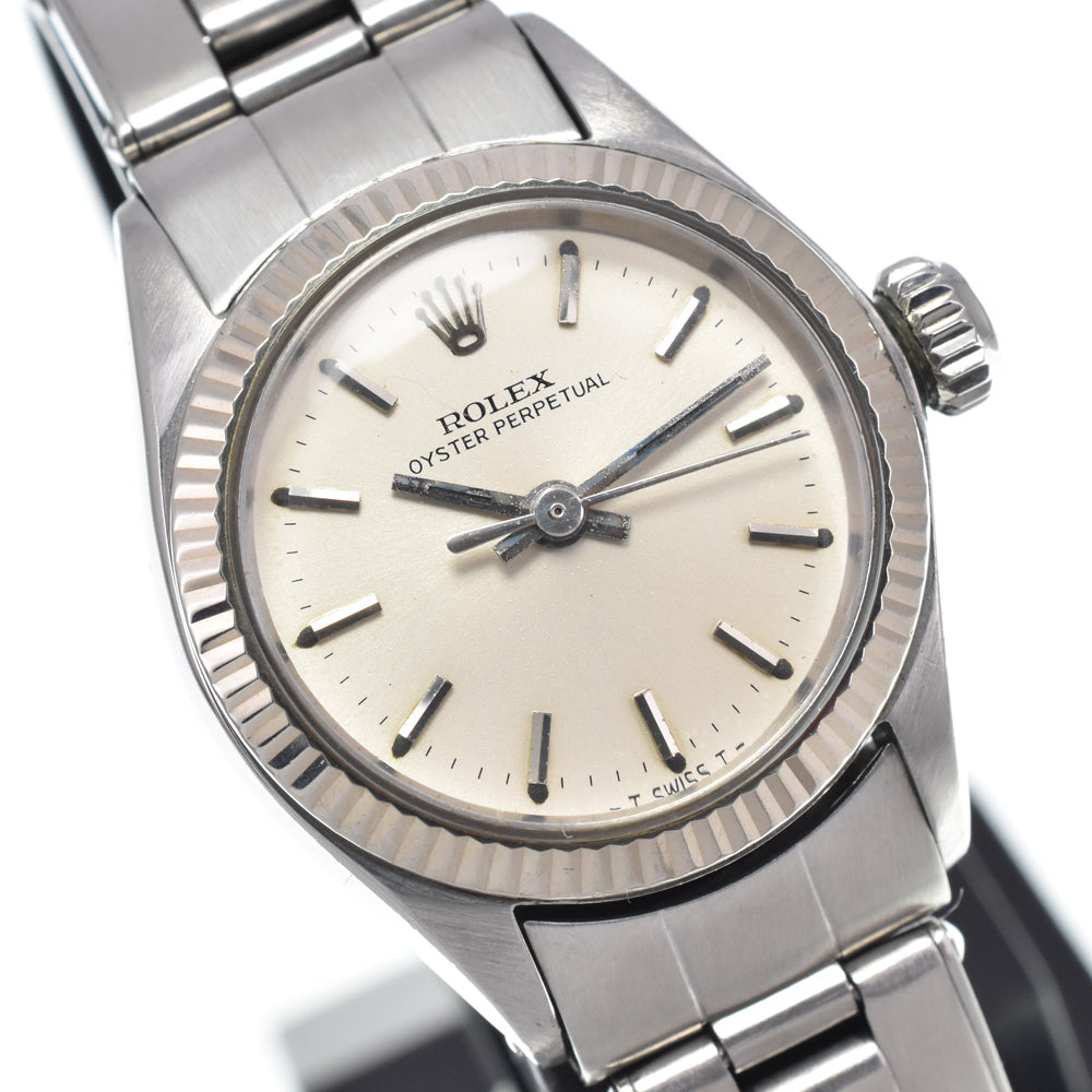 ROLEX Oyster perpetual 6619 vintage Cal.1160 Silver Dial Automatic Ladies
 Watch L#148241