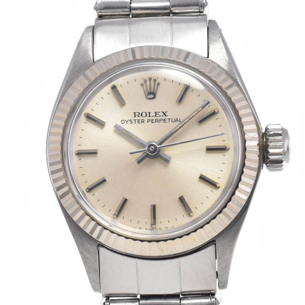 ROLEX Oyster perpetual 6619 vintage Cal.1160 Silver Dial Automatic Ladies
 Watch L#148242