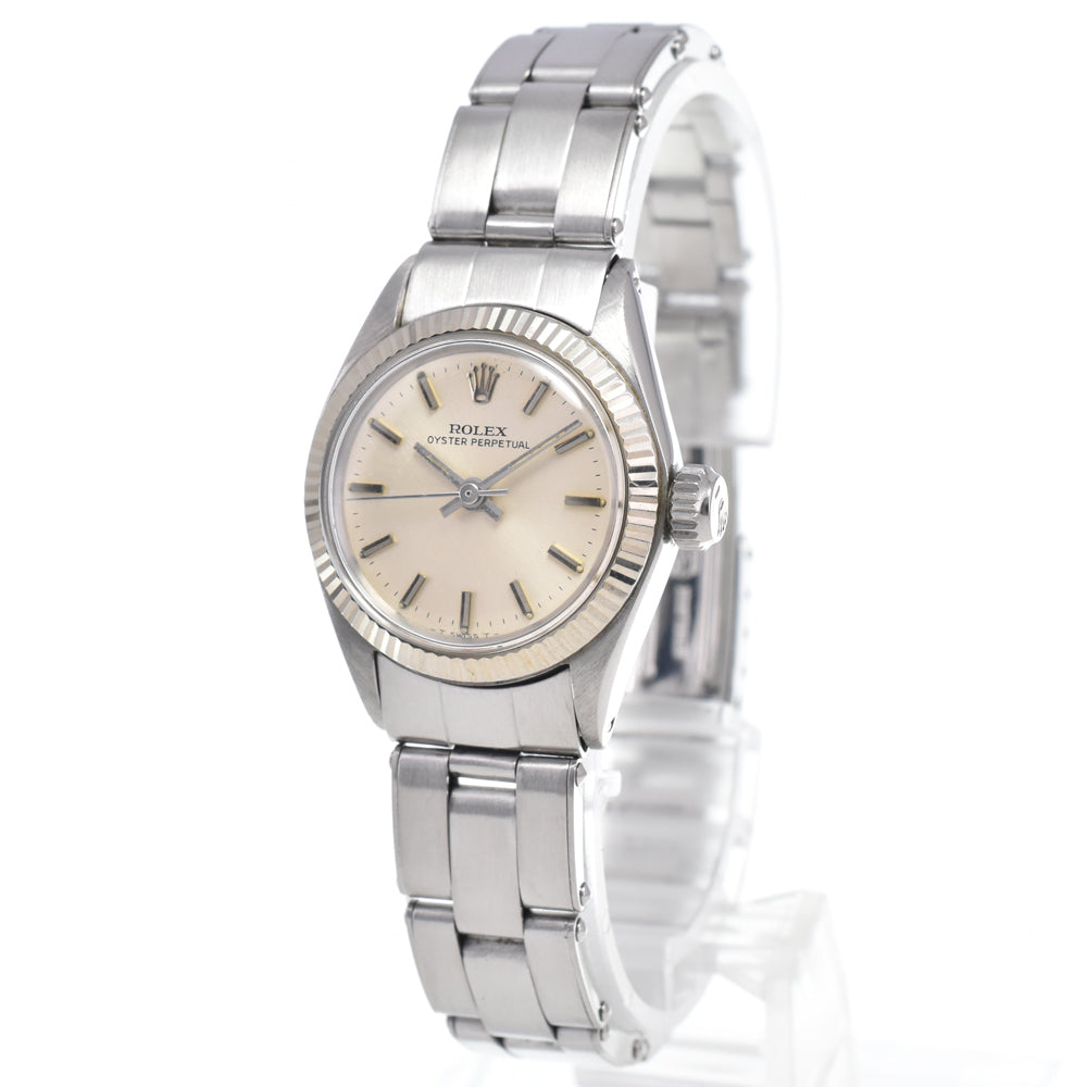 ROLEX Oyster perpetual 6619 vintage Cal.1160 Silver Dial Automatic Ladies
 Watch L#148242