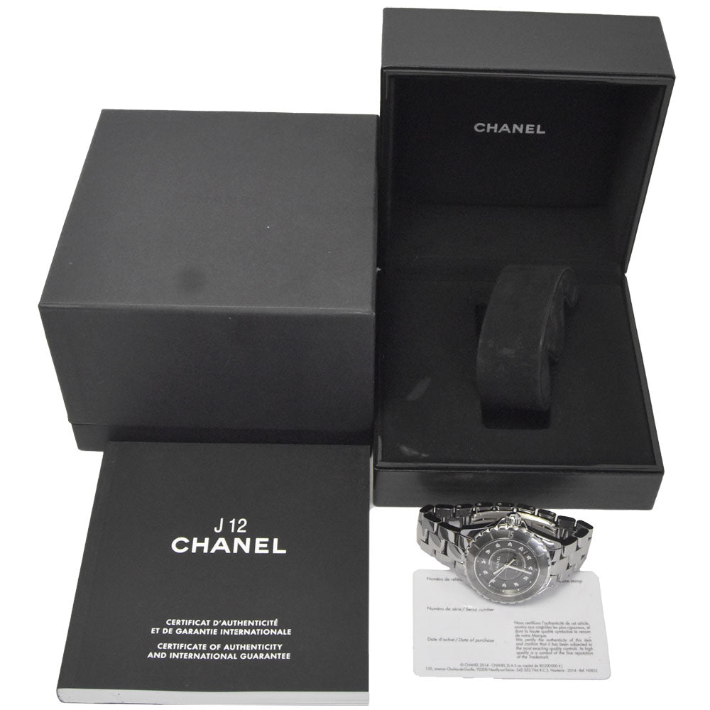 with paper CHANEL J12 Chromatic Date H3242 12P diamond gray Dial Automatic Men's
 Watch L#148245