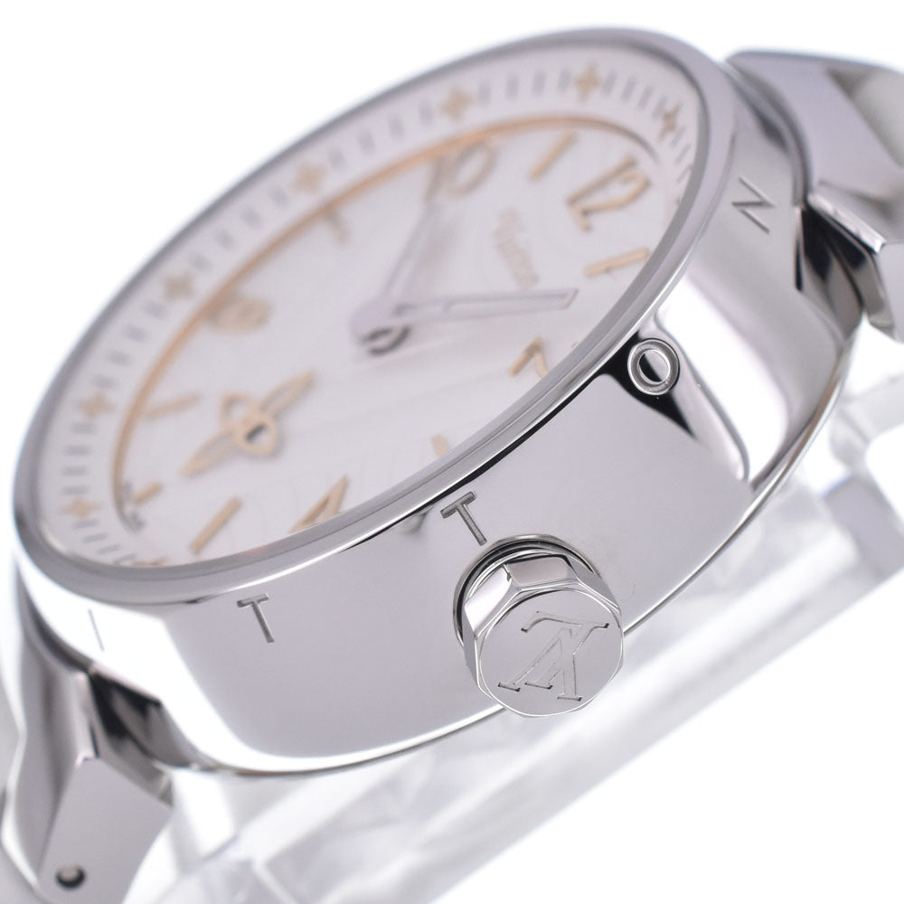 with paper LOUIS VUITTON Tambour New Wave QA092Z Silver Dial Quartz Ladies
 Watch L#148249
