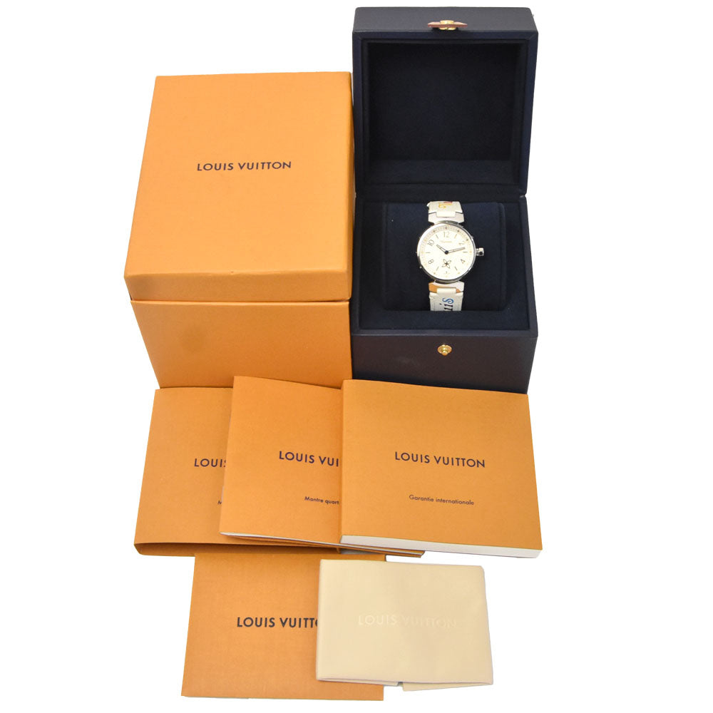 with paper LOUIS VUITTON Tambour New Wave QA092Z Silver Dial Quartz Ladies
 Watch L#148249