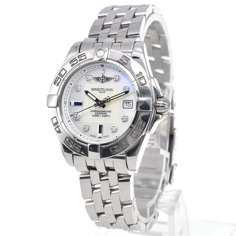 with paper BREITLING Galactic A71356 8P diamond date White shell Dial Quartz Ladies
 Watch M#148254