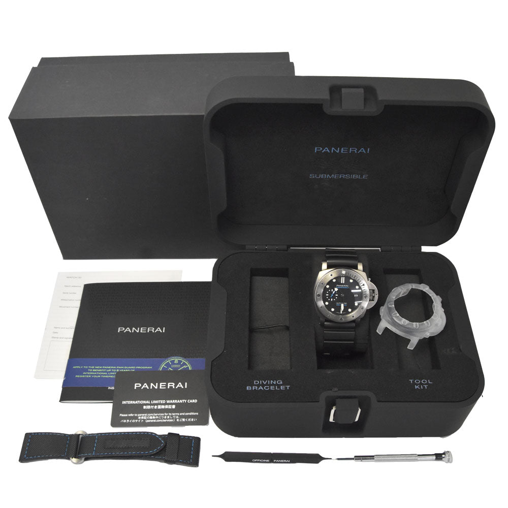 with paper PANERAI Luminor Submersible PAM01305 black Dial Automatic Men's
 Watch N#148265
