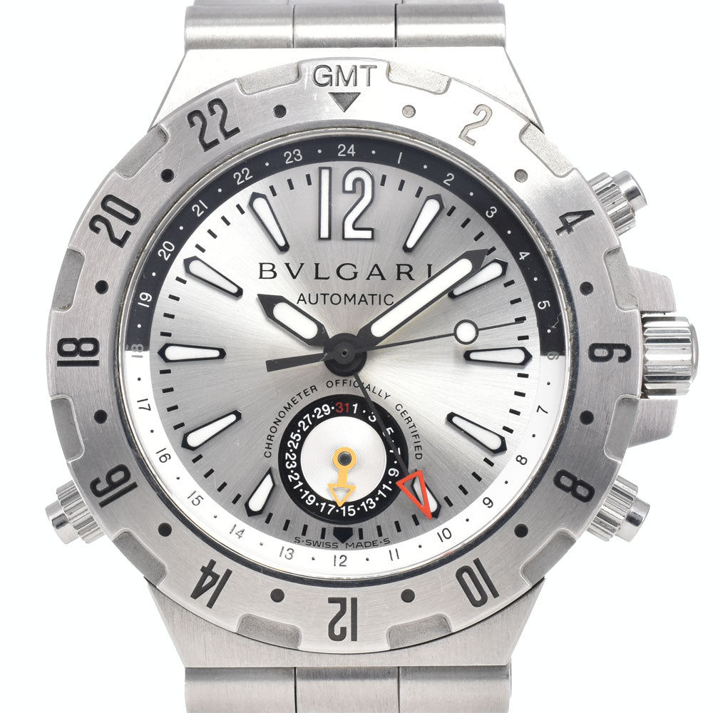 with paper BVLGARI Diagono Professional GMT40S GMT Silver Dial Automatic Men's
 Watch O#148279