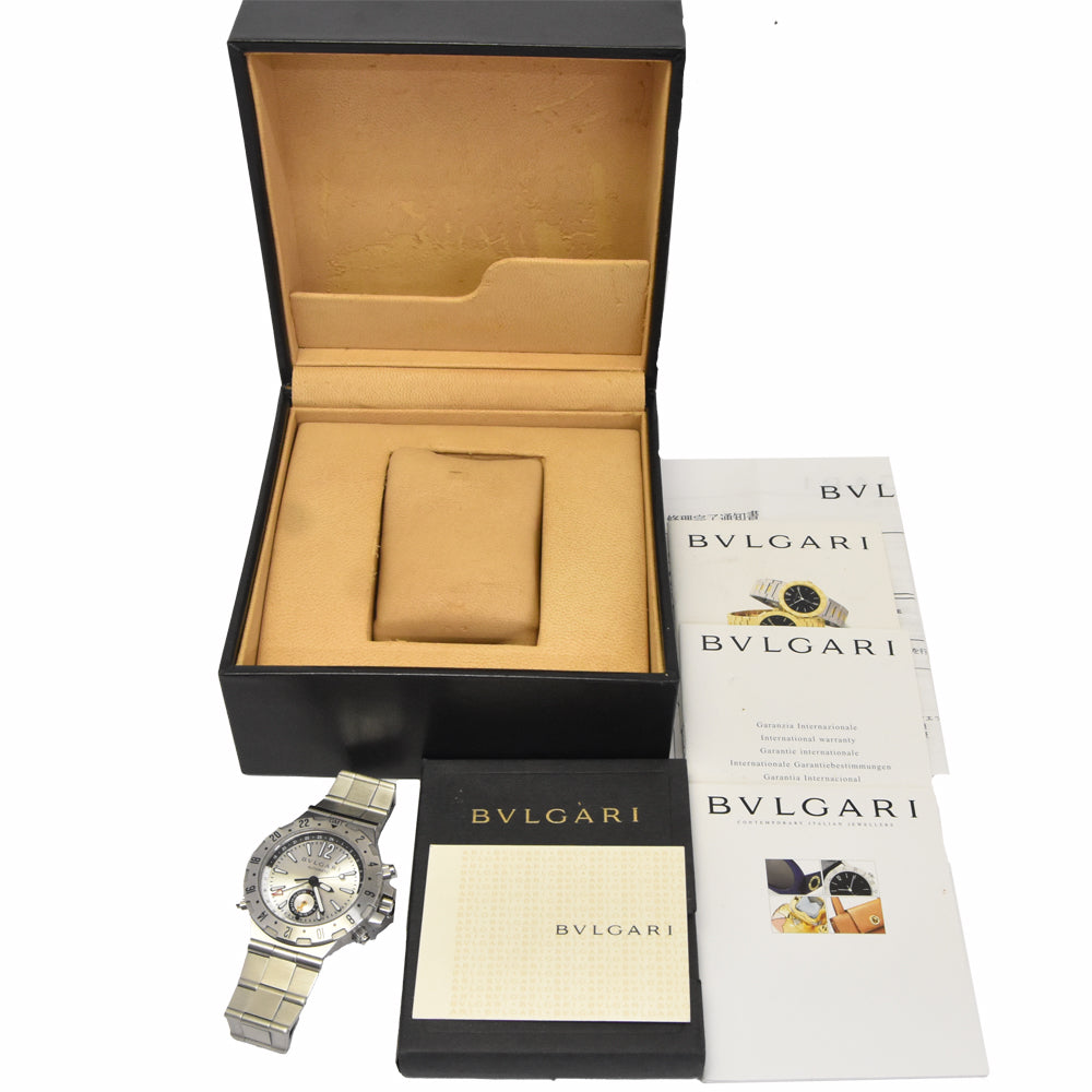 with paper BVLGARI Diagono Professional GMT40S GMT Silver Dial Automatic Men's
 Watch O#148279