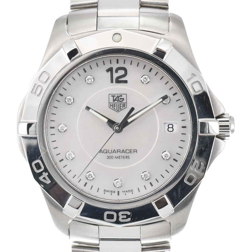 TAG HEUER Aqua racer WAF1115 12P diamond White shell Dial Quartz Men's
 Watch N#148297
