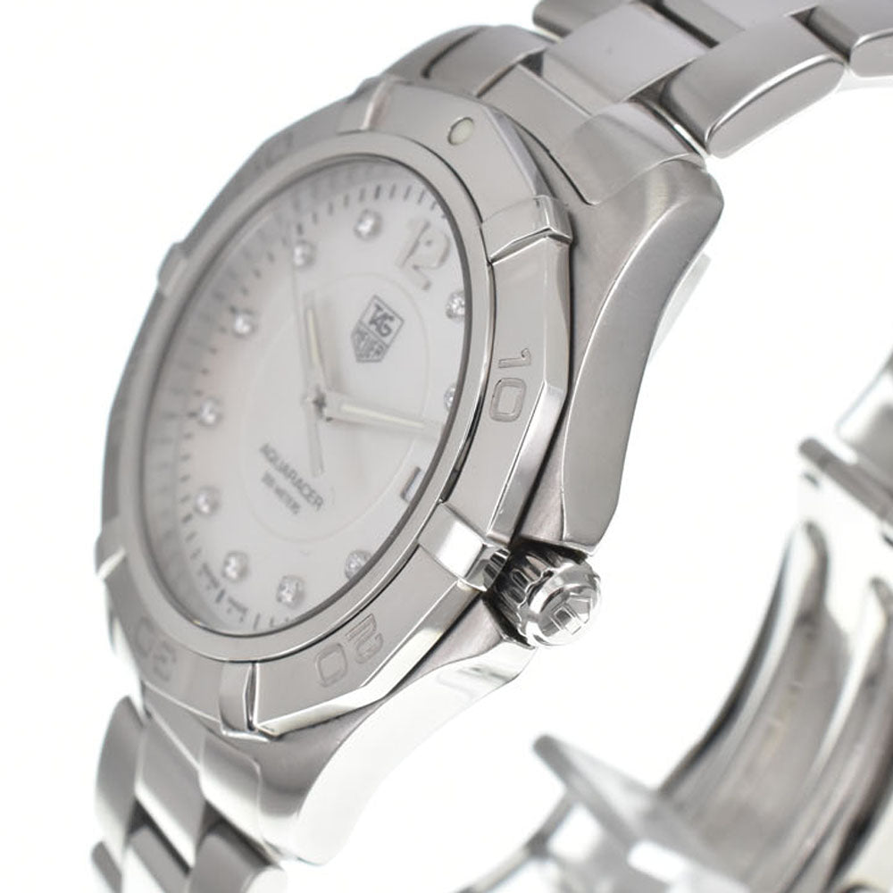 TAG HEUER Aqua racer WAF1115 12P diamond White shell Dial Quartz Men's
 Watch N#148297