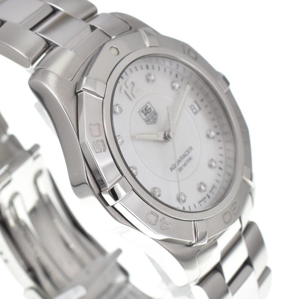 TAG HEUER Aqua racer WAF1115 12P diamond White shell Dial Quartz Men's
 Watch N#148297