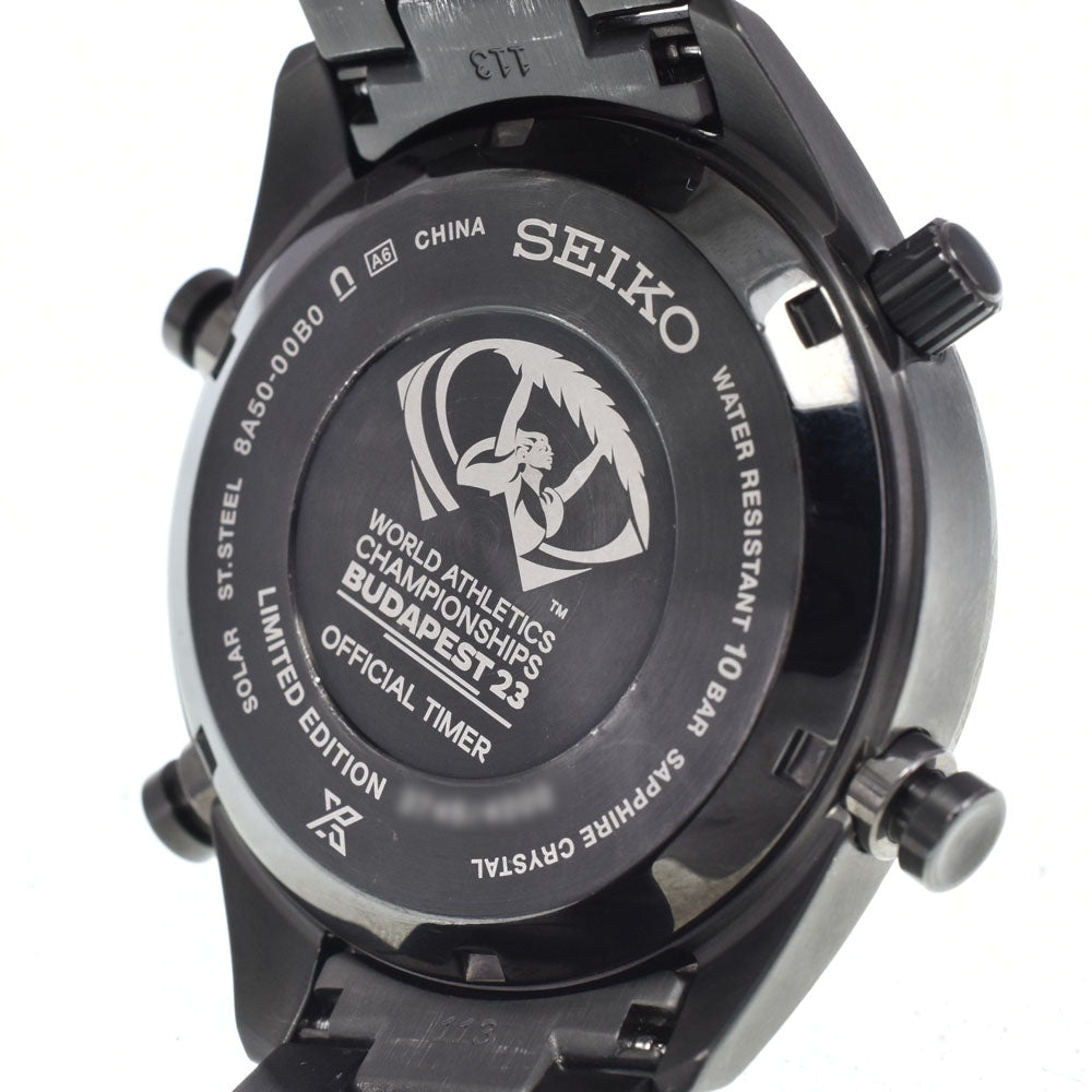 SEIKO Prospex Speed Timer 8A50-00B0 Date black Dial Solar Men's
 Watch L#148305