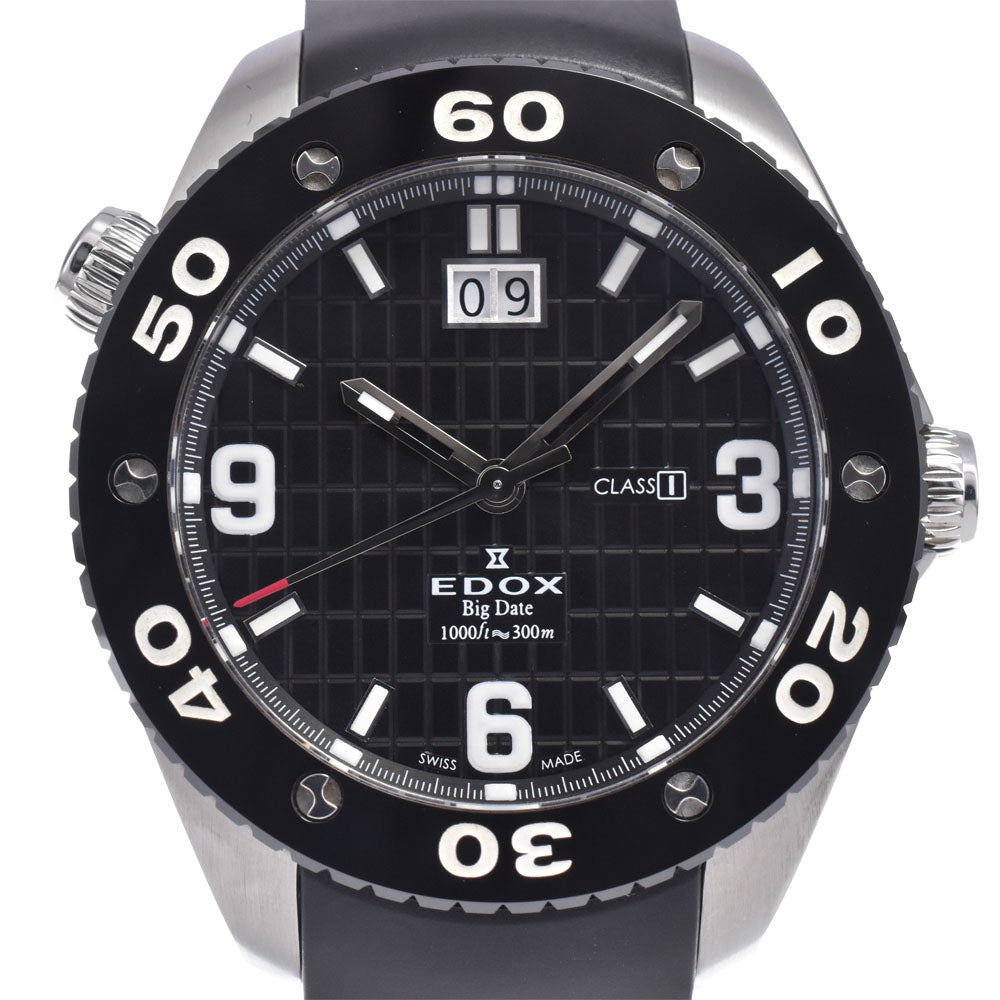 with paper EDOX Class one 10017 Big date black Dial Quartz Men's
