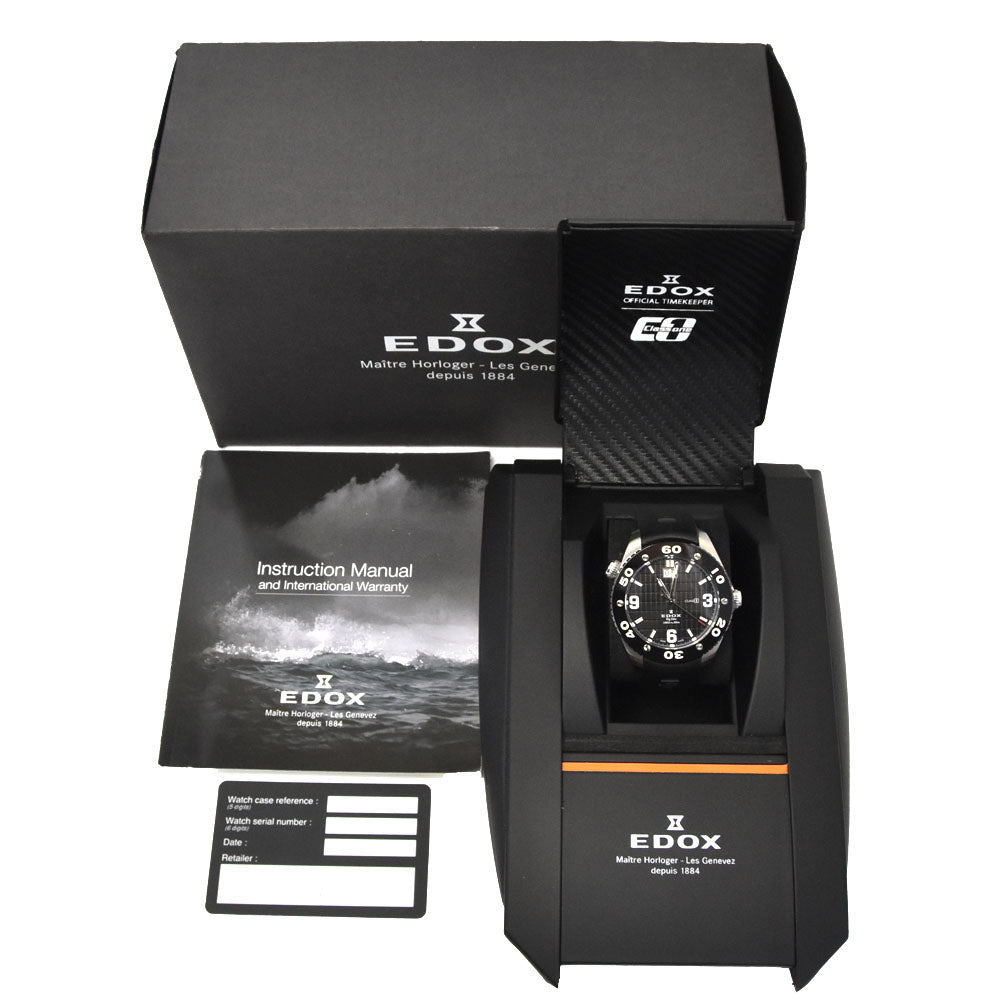 with paper EDOX Class one 10017 Big date black Dial Quartz Men's
 Watch M#148306