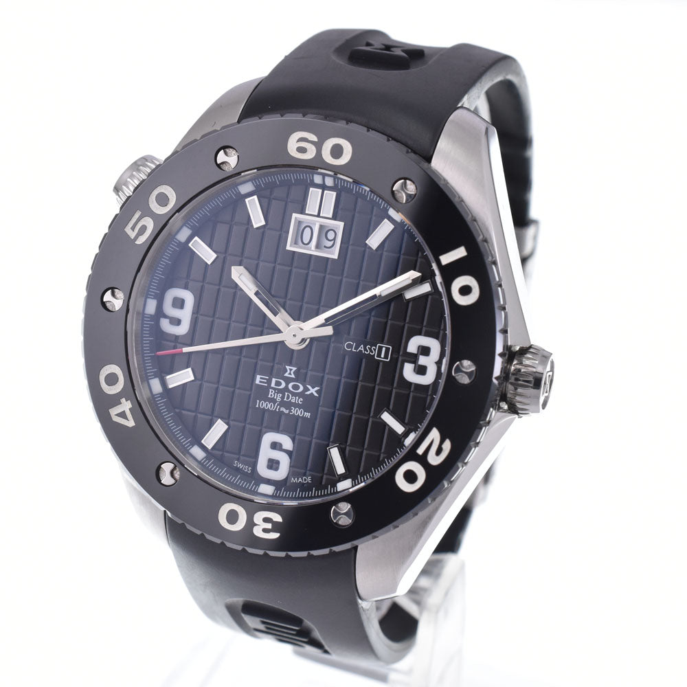 with paper EDOX Class one 10017 Big date black Dial Quartz Men's
 Watch M#148306