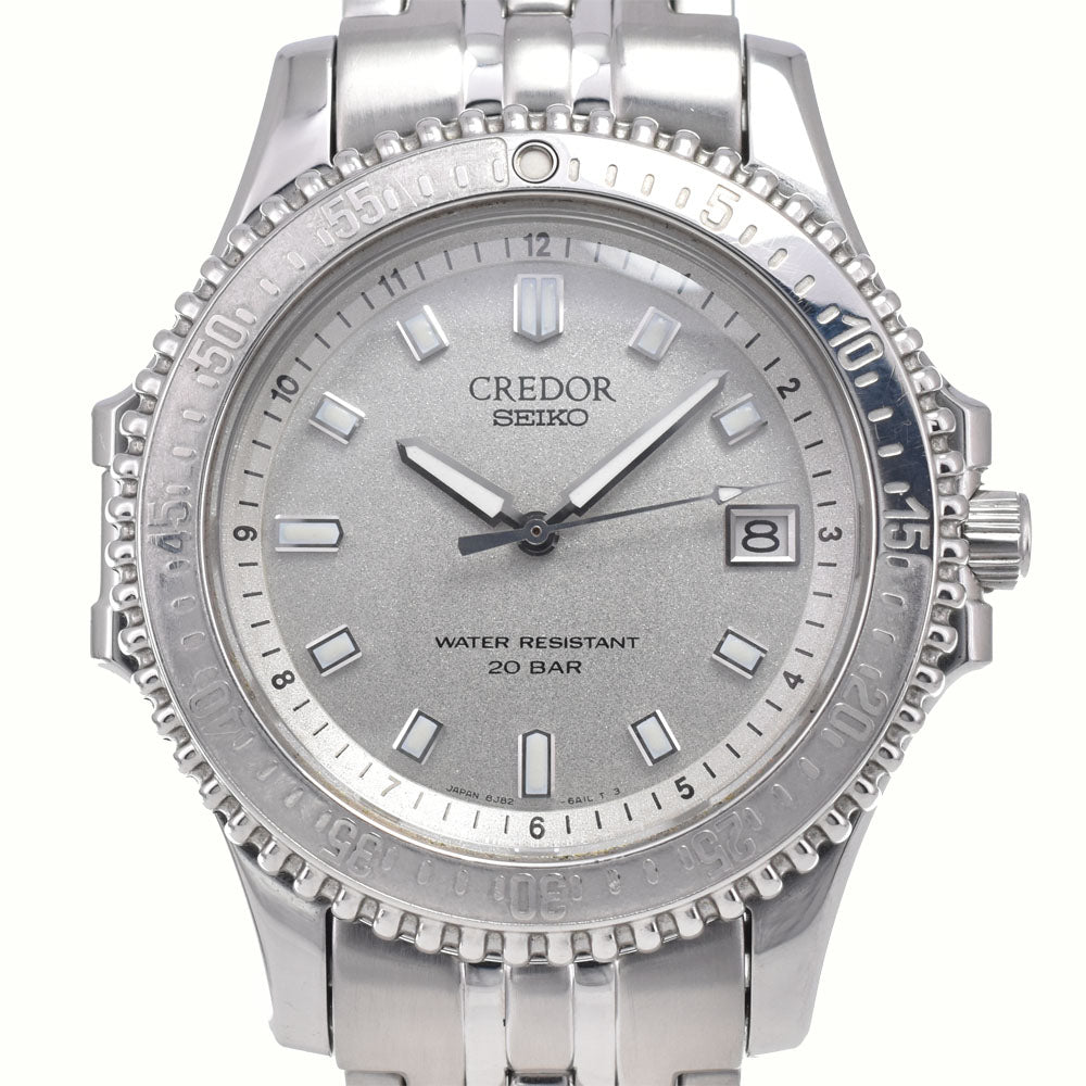 SEIKO CREDOR Pacificique 8J82-6A10 Date Silver Dial Quartz Men's
 Watch L#148310