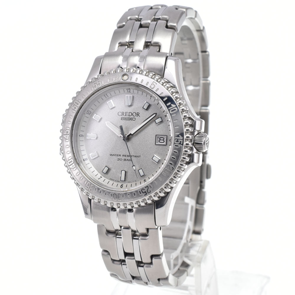 SEIKO CREDOR Pacificique 8J82-6A10 Date Silver Dial Quartz Men's
 Watch L#148310