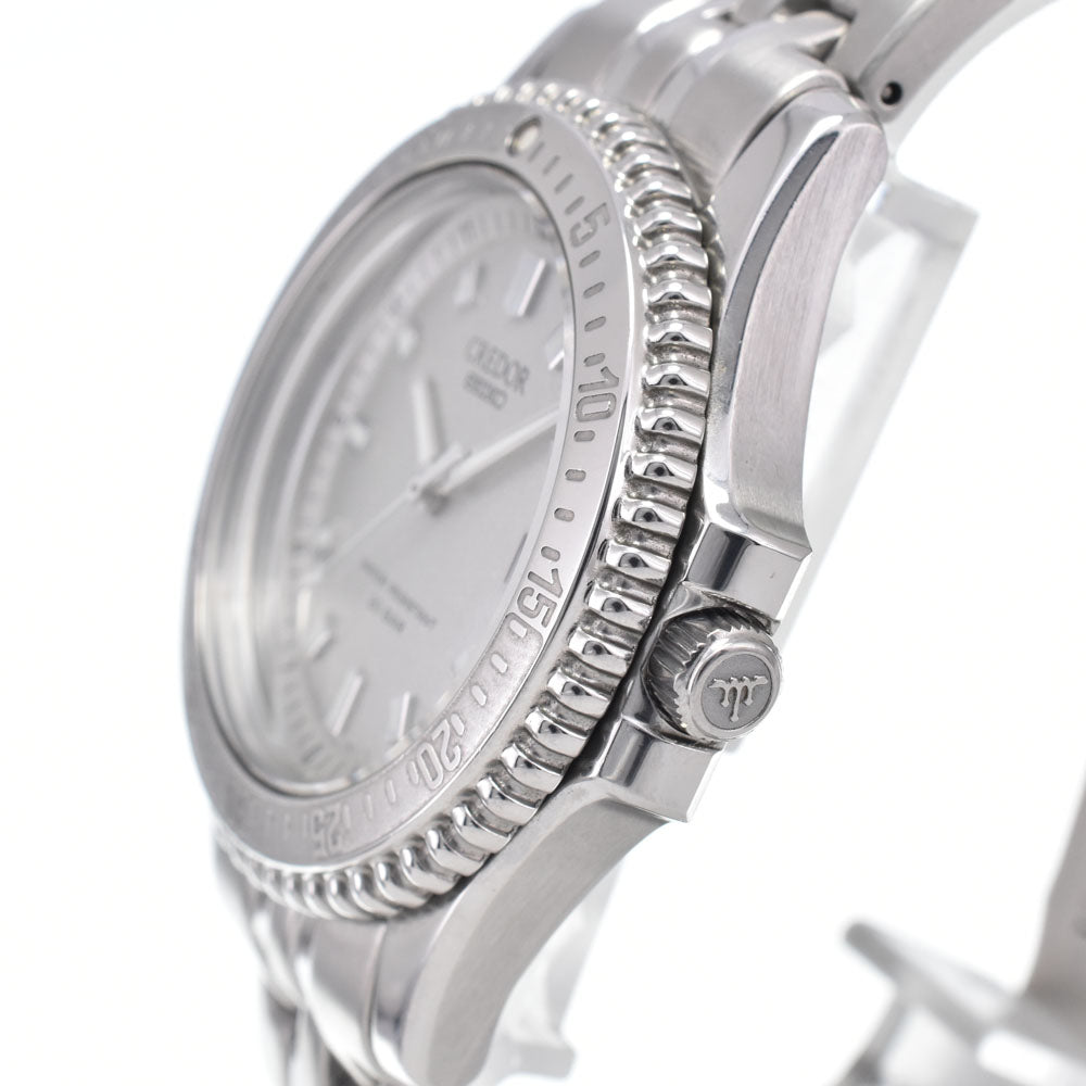 SEIKO CREDOR Pacificique 8J82-6A10 Date Silver Dial Quartz Men's
 Watch L#148310