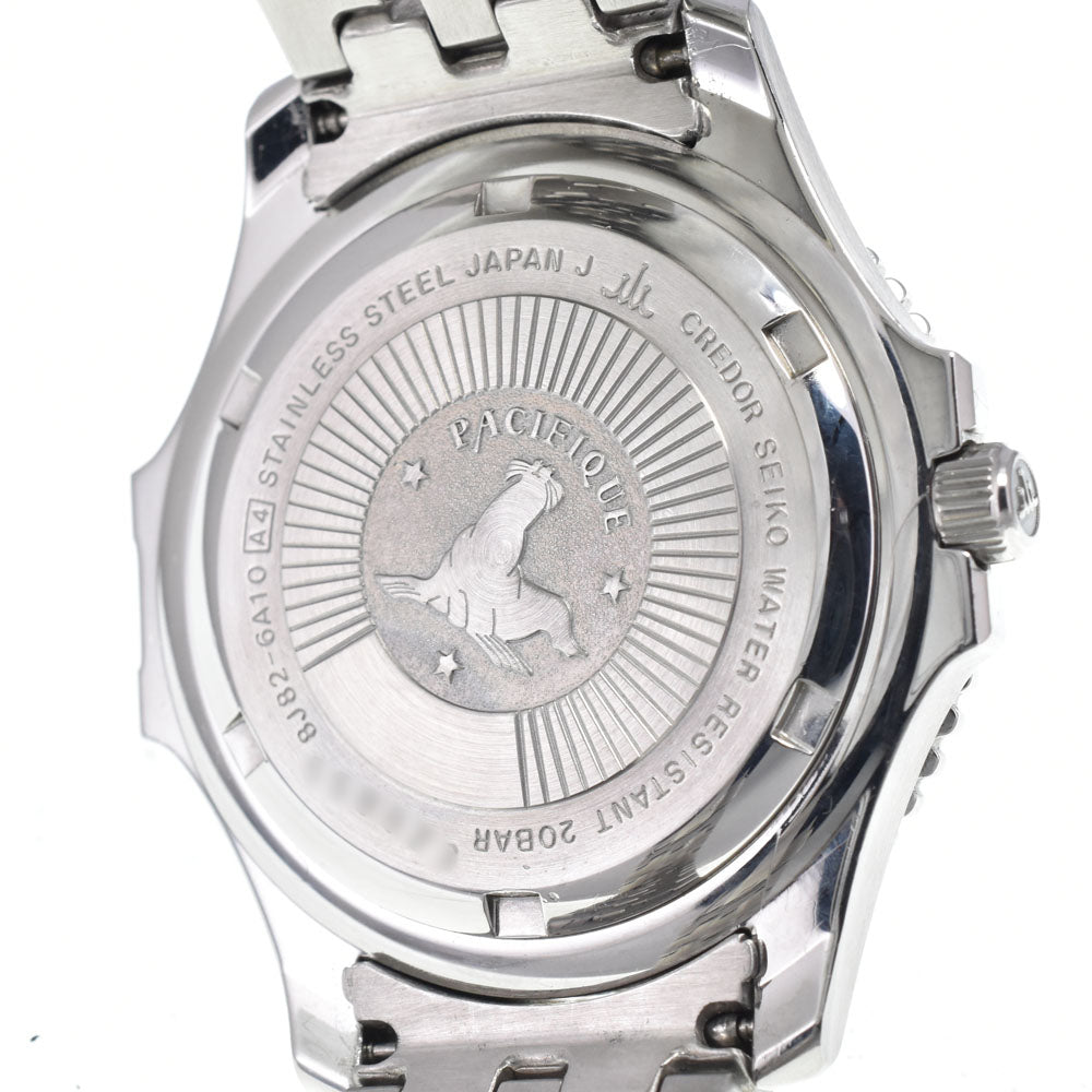SEIKO CREDOR Pacificique 8J82-6A10 Date Silver Dial Quartz Men's
 Watch L#148310