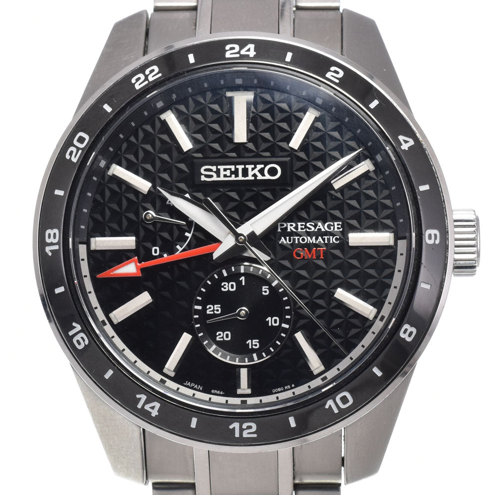 with paper SEIKO Presage SARF005/6R64-00C0 Power reserve GMT black Dial Automatic Men's
 Watch K#148317
