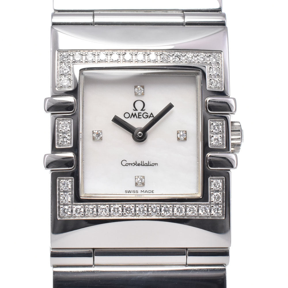 OMEGA Constellation Carre Quadra Mini 1528.76.00 diamond White shell Dial Quartz Ladies
 Watch M#148323