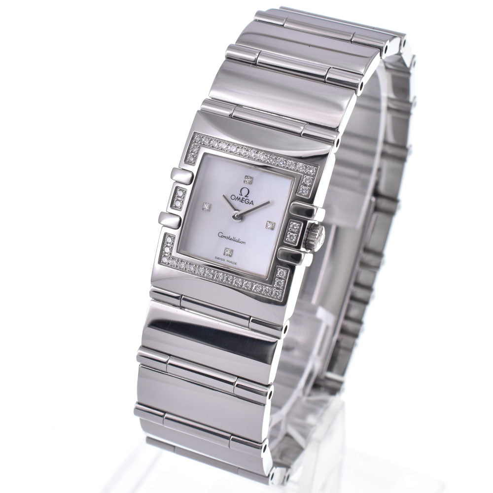 OMEGA Constellation Carre Quadra Mini 1528.76.00 diamond White shell Dial Quartz Ladies
 Watch M#148323