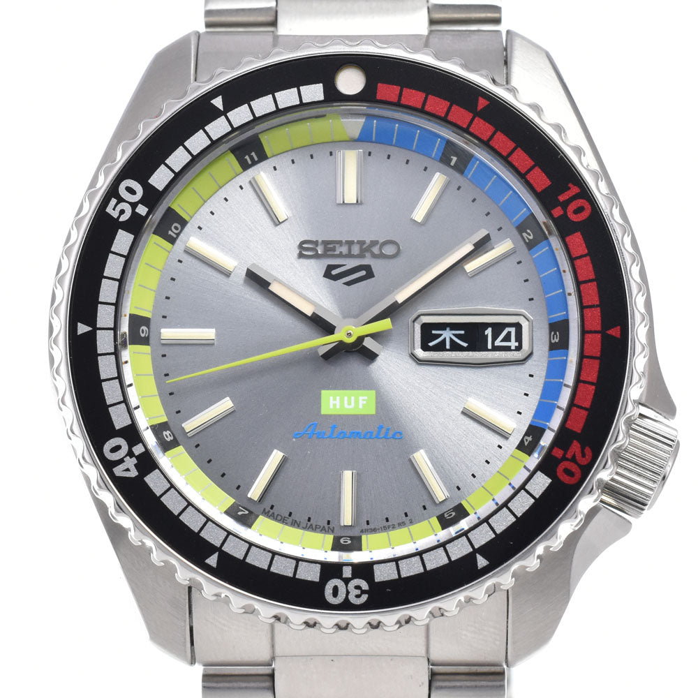 with paper SEIKO 5 sports SBSA279/4R36-16J0 HUF Collaboration Limited Edition gray Dial Automatic Men's
 Watch K#148326