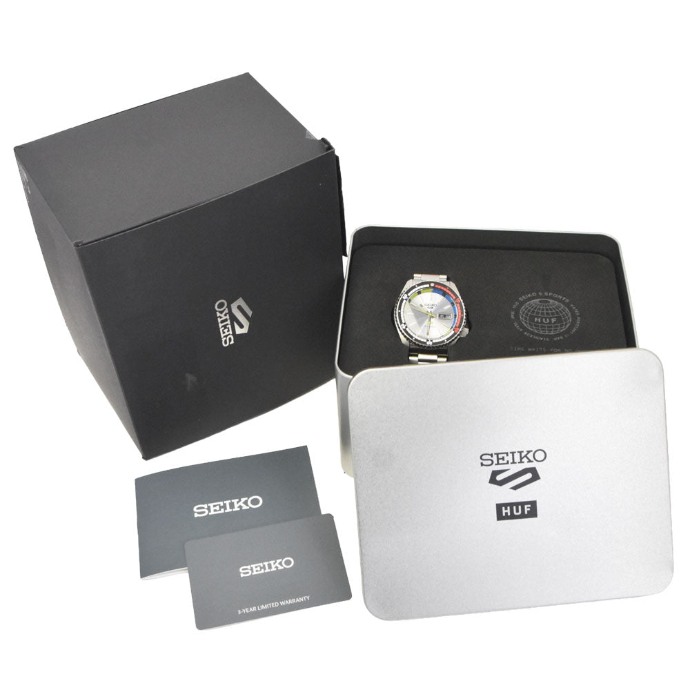 with paper SEIKO 5 sports SBSA279/4R36-16J0 HUF Collaboration Limited Edition gray Dial Automatic Men's
 Watch K#148326