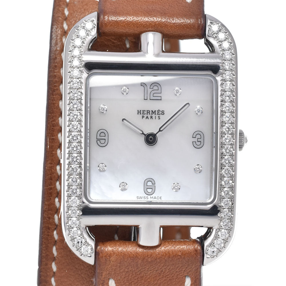HERMES COD Watch CC1.232 Dubrutur White shell Dial Quartz Ladies
 Watch L#148336