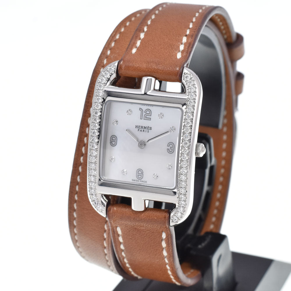 HERMES COD Watch CC1.232 Dubrutur White shell Dial Quartz Ladies
 Watch L#148336