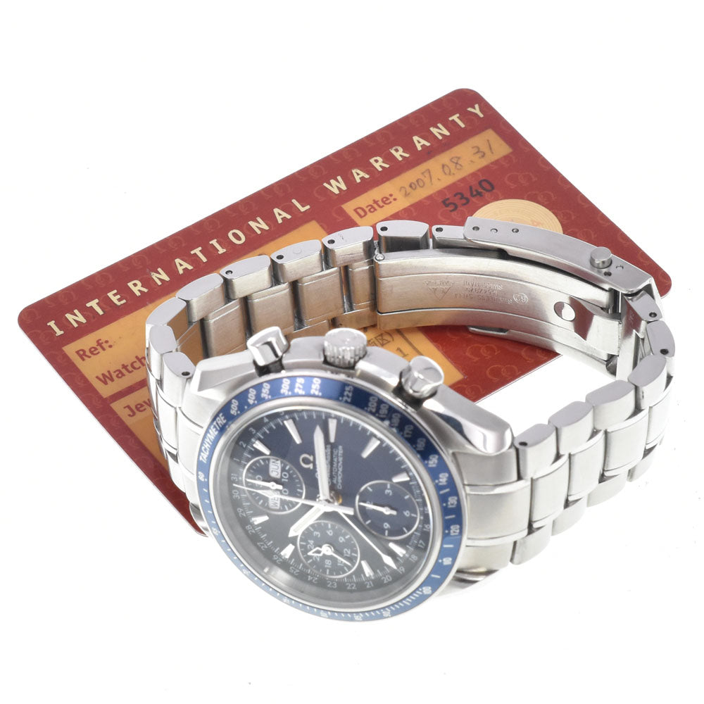 with paper OMEGA Speedmaster 3222.80 Triple calendar blue Dial Automatic Men's
 Watch M#148343