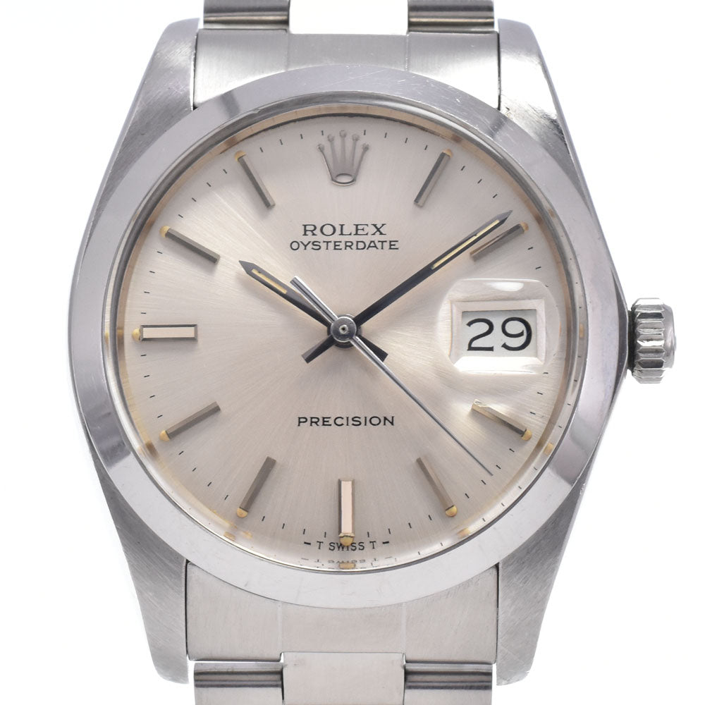 with paper ROLEX Oyster Date Precision 6694 vintage Cal.1225 Silver Dial Hand Winding Men's
 Watch N#148346
