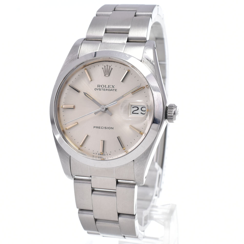with paper ROLEX Oyster Date Precision 6694 vintage Cal.1225 Silver Dial Hand Winding Men's
 Watch N#148346