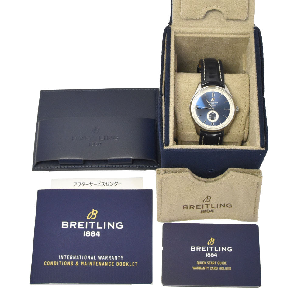 with paper BREITLING Premier A37340 blue Dial Automatic Men's
 Watch L#148370