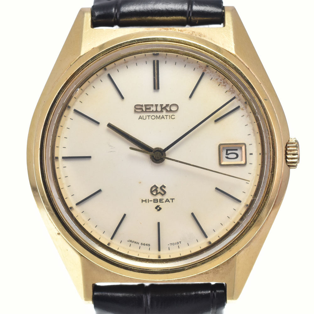 SEIKO Grand Seiko High Beat 5645-7010 vintage Cal.5645A Cap Gold Silver Dial Automatic Men's
 Watch L#148372